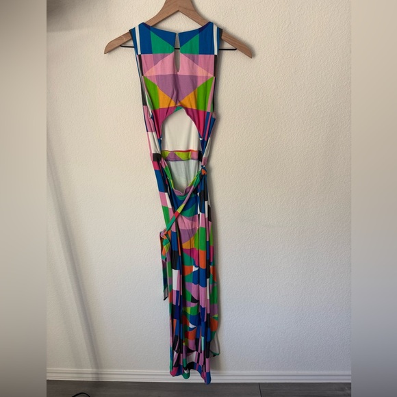 Mara Hoffman Geometric Rainbow Cut Out Midi Dress - Size Small - Picture 6 of 8
